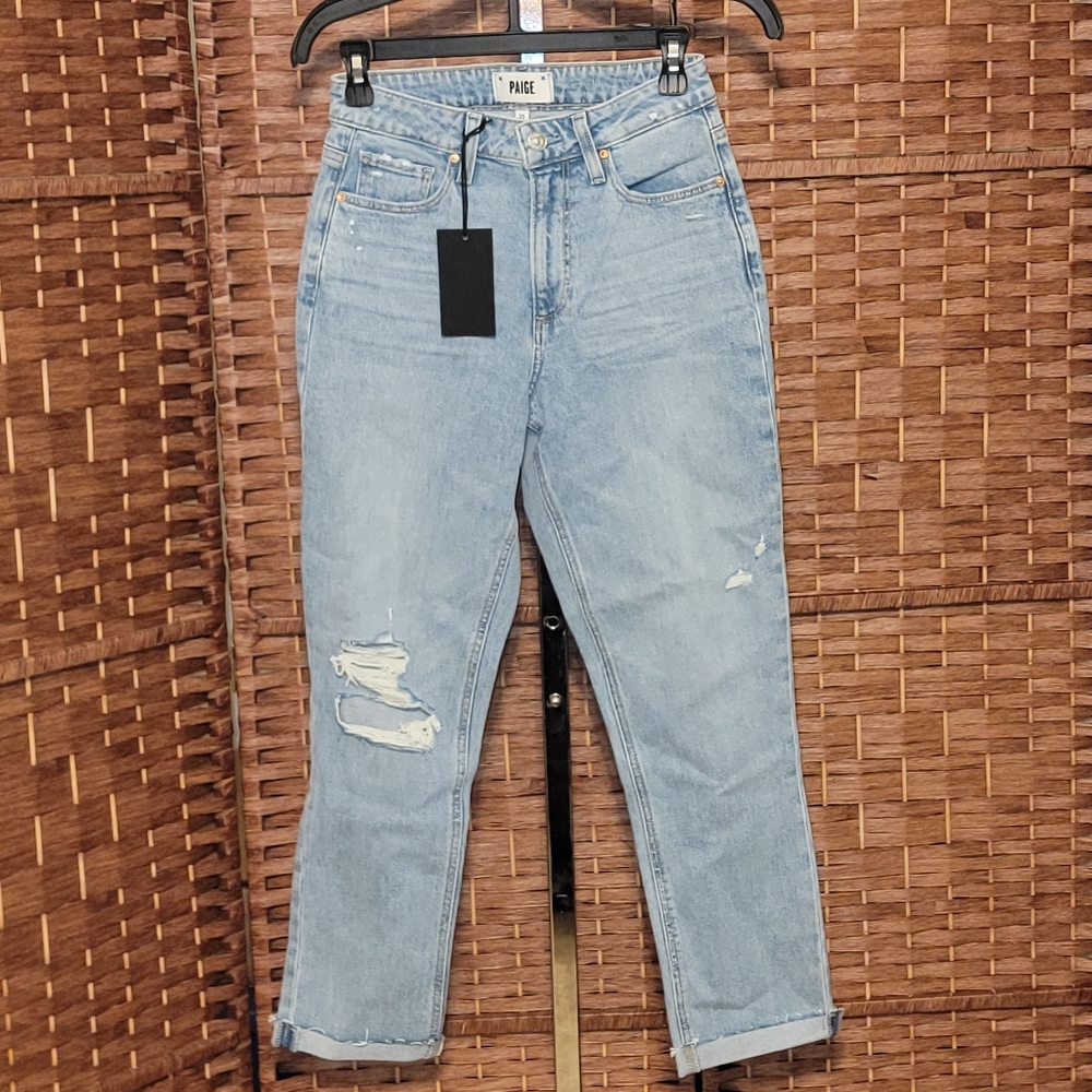 Paige Brigitte High Rise Slim Boyfriend Vintage Inspired Raw Hem